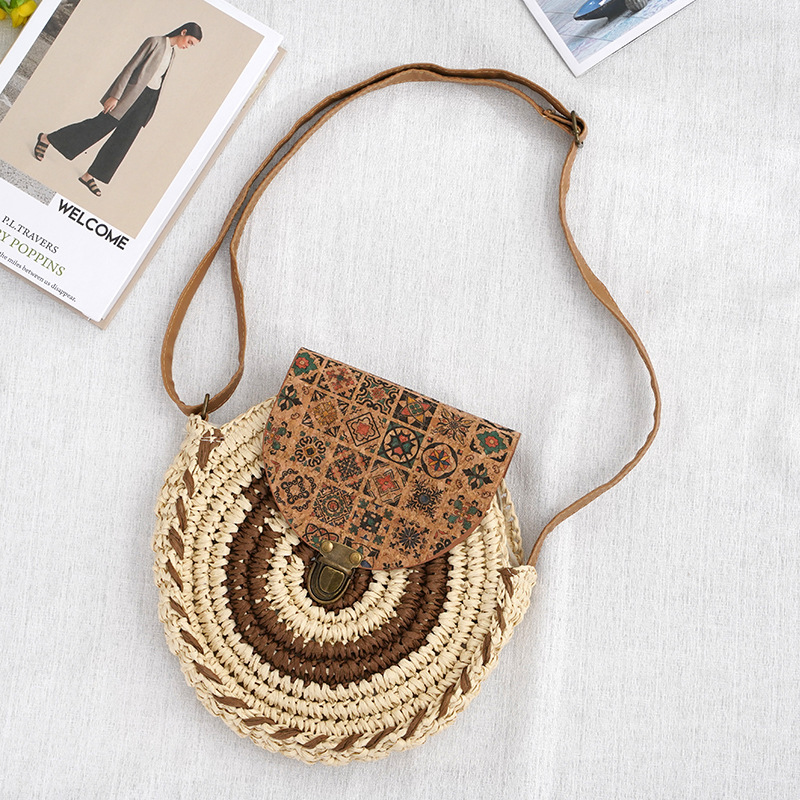 Shoulder Straw-weaved Crossbody Beach Casual Ethnic Style Mini And Simple Handmade Beach Bag - Image 10