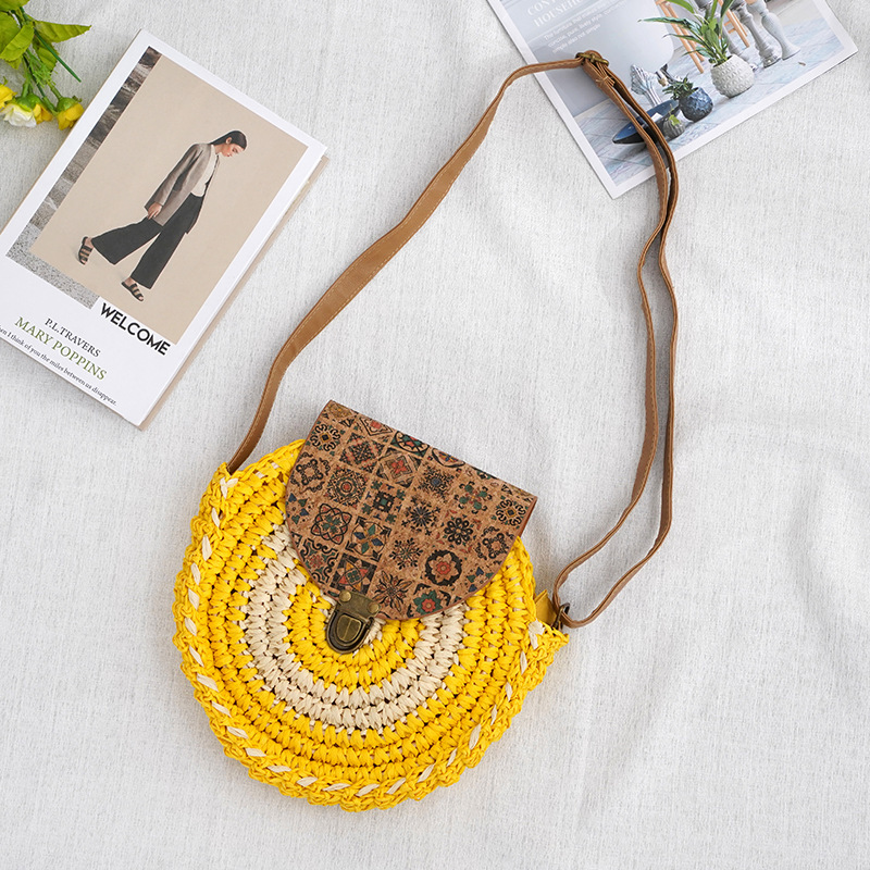 Shoulder Straw-weaved Crossbody Beach Casual Ethnic Style Mini And Simple Handmade Beach Bag - Image 7