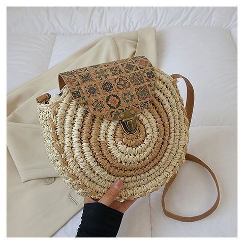 Shoulder Straw-weaved Crossbody Beach Casual Ethnic Style Mini And Simple Handmade Beach Bag - Image 8