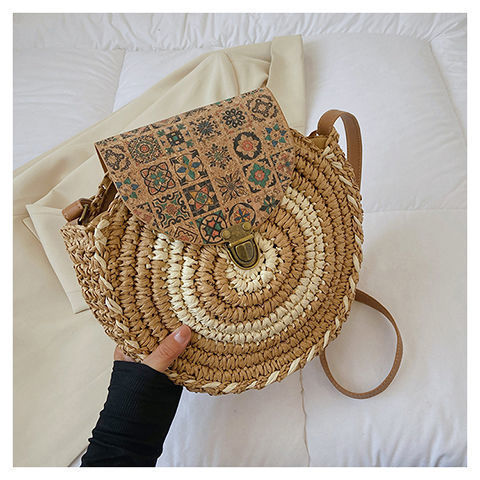 Shoulder Straw-weaved Crossbody Beach Casual Ethnic Style Mini And Simple Handmade Beach Bag - Image 6