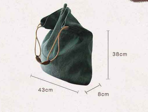 Casual One-shoulder Literary Hand Cloth Bag Handmade Disc Buckle Large Capacity - Image 3